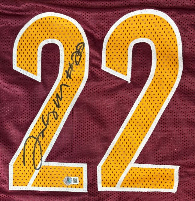 Jacory Croskey-Merritt Washington Signed Burgundy Football Jersey BAS