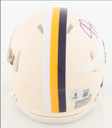 Justin Jefferson Signed Vikings Retro Series Mini Helmet - Beckett