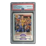 Magic Johnson Signed LA Lakers 1990 Fleer #93 Trading Card PSA/DNA Gem MT 10 - Sports Integrity
