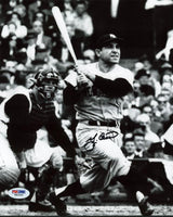Yankees Yogi Berra Signed Authentic 8X10 Hitting Photo Autographed PSA/DNA