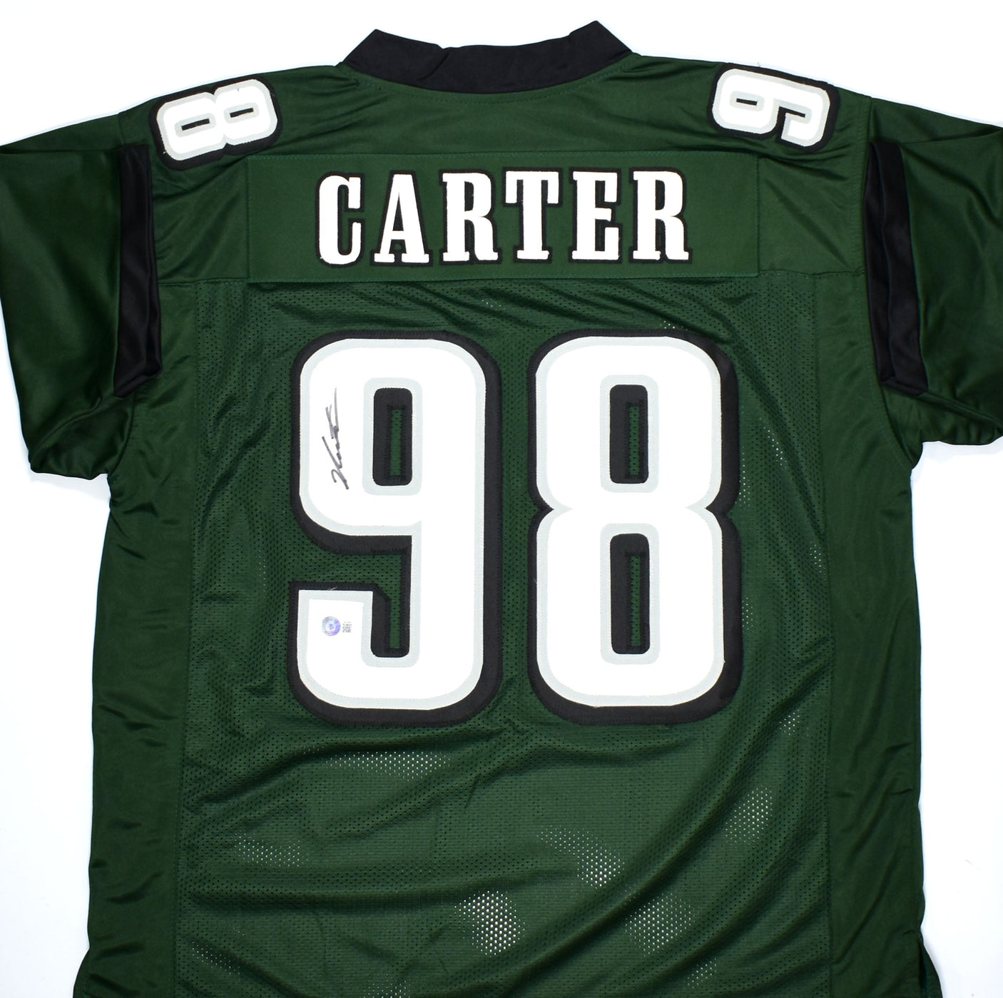 Jalen Carter Autographed Green Pro Style Jersey- Beckett W Hologram *Black