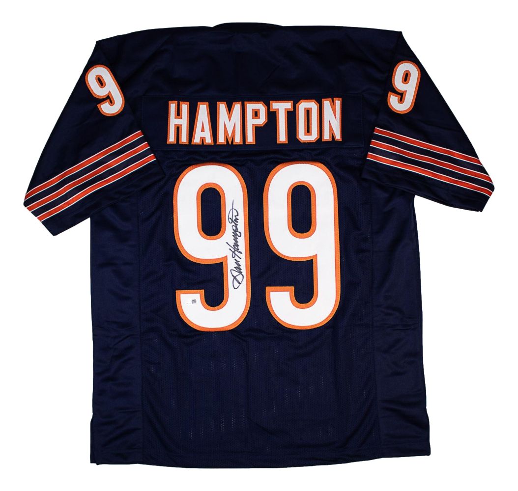 Dan Hampton Chicago Signed Navy Football Jersey JSA QR Hologram
