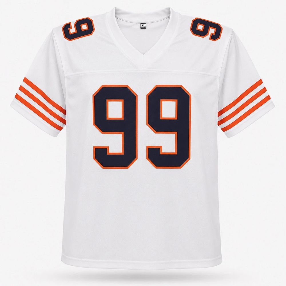Dan Hampton Chicago Signed White Football Jersey HOF 2002 BAS