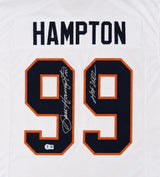 Dan Hampton Chicago Signed White Football Jersey HOF 2002 BAS