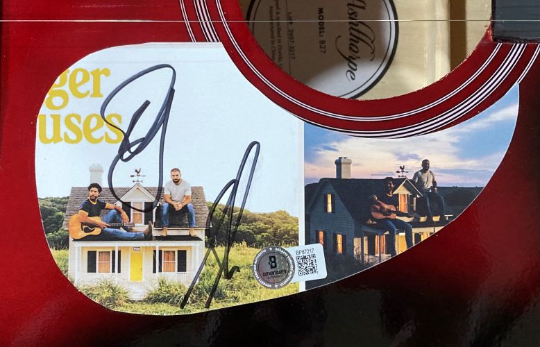 Dan & Shay Signed 41" Bigger Houses Red Acoustic Guitar BAS