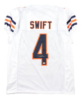 D'Andre Swift Chicago Signed White Pro Cut Football Jersey JSA QR Hologram