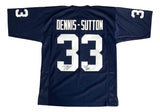 Show your Penn State pride with this Dani Dennis-Sutton autographed navy blue football jersey from Sports Integrity, featuring white letters and numbers, “DENNIS – SUTTON” above number 33, and "We Are..." inscription. JSA QR Holo included.