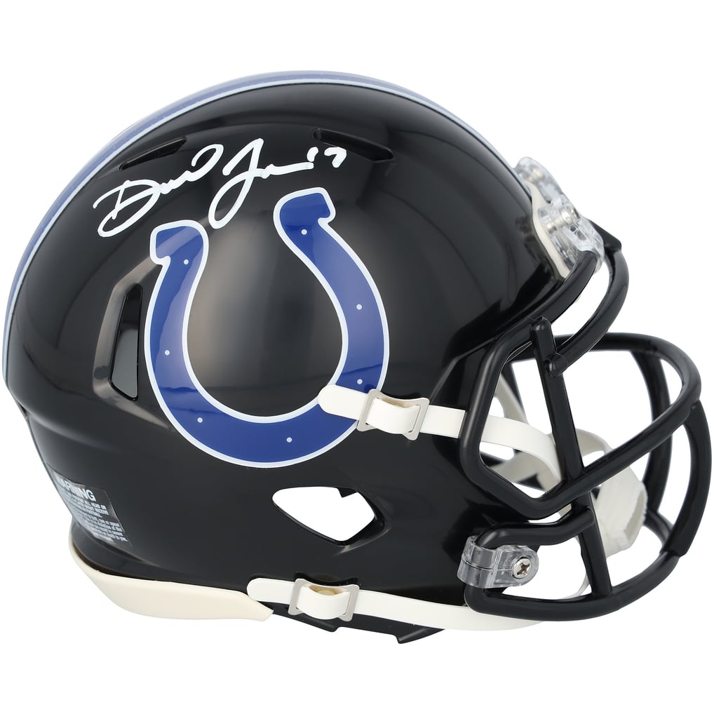 Daniel Jones Autographed Indianapolis Colts Black 2023 Alternate Speed Mini Helmet Fanatics