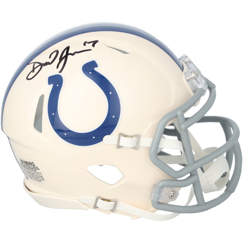 Daniel Jones Autographed Indianapolis Colts RETRO Speed Mini Helmet Fanatics