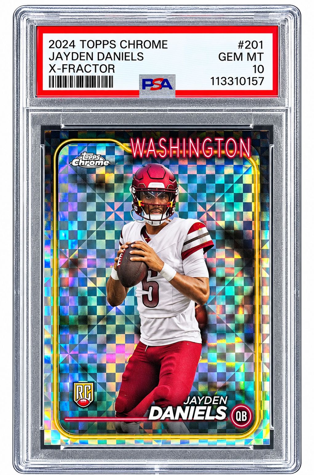2024 Topps Chrome X-Fractor #201 Jayden Daniels Rookie Card PSA Gem MT 10