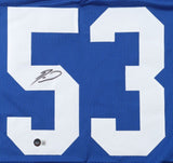 Darius Leonard Indianapolis Signed Blue Football Jersey BAS
