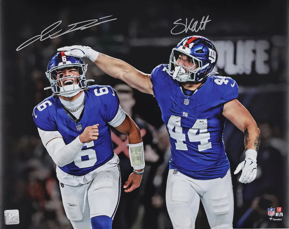 Jaxson Dart Cam Skattebo Signed 16x20 New York Giants Photo Fanatics