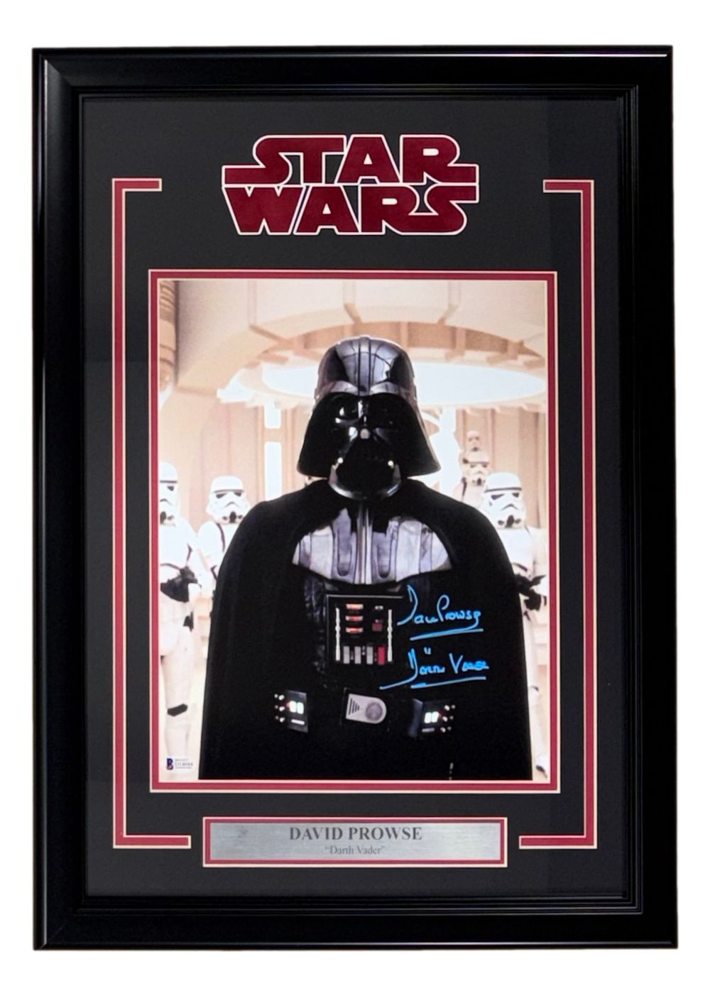 Dave Prowse Signed Framed 11x14 Star Wars Darth Vader Photo BAS