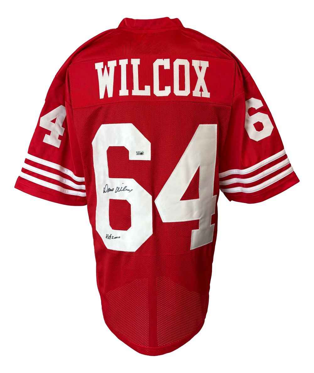 Dave Wilcox San Francisco Signed Red Football Jersey HOF 2000 Sports Integrity