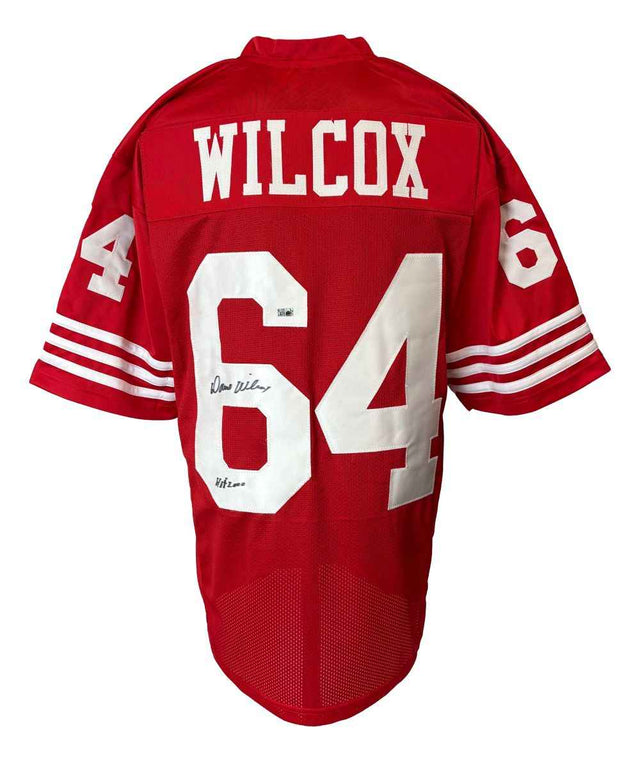 Dave Wilcox San Francisco Signed Red Football Jersey HOF 2000 Sports Integrity