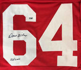 Dave Wilcox San Francisco Signed Red Football Jersey HOF 2000 Sports Integrity