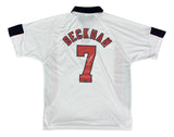 David Beckham Signed England White Score Draw Replica Jersey Panini