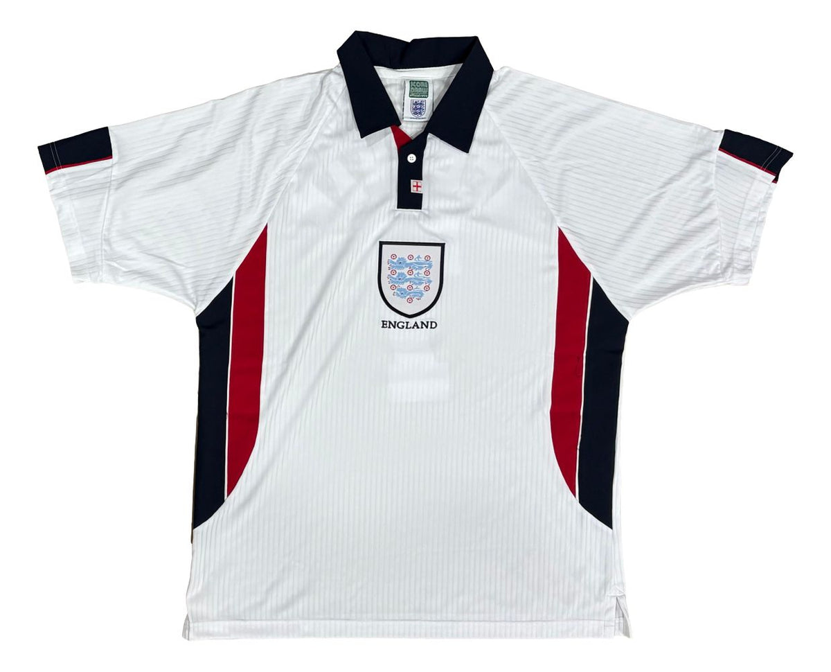 David Beckham Signed England White Score Draw Replica Jersey Panini