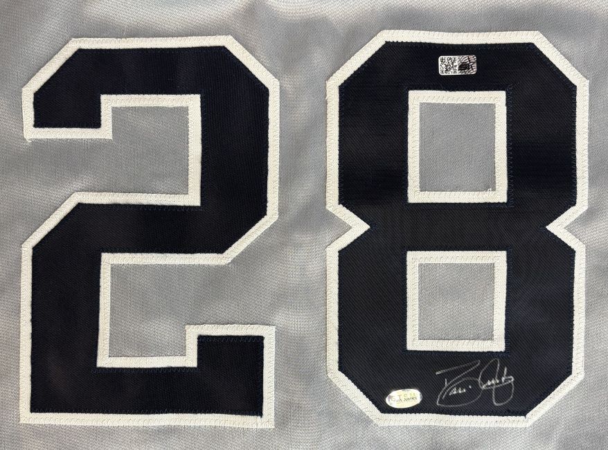 David Justice New York Signed Gray Baseball Jersey Sports Integrity