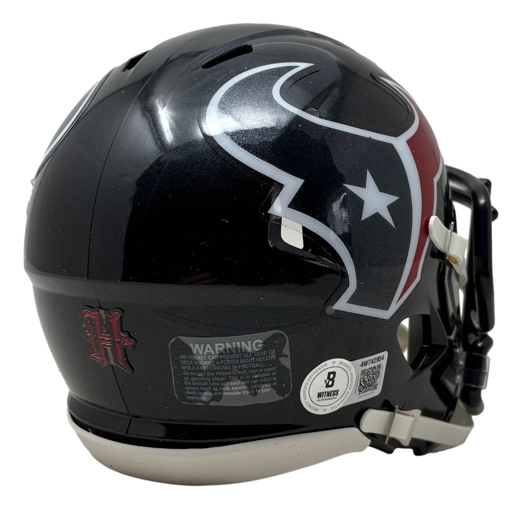 David Montgomery Signed Houston Texans Mini Speed Helmet BAS