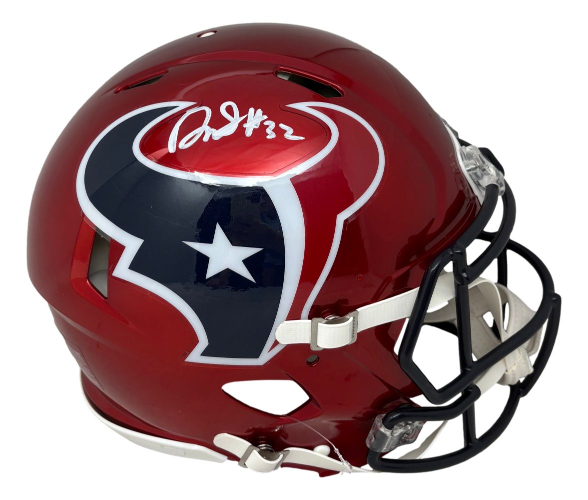 David Montgomery Signed Houston Texans Full Size Red Authentic Speed Helmet BAS