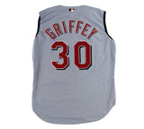 Ken Griffey Jr. Cincinnati Reds #30 Authentic Russell Athletic Grey Jersey Size 48