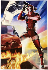 Deadpool 13x19 Back To The Future Lithograph Signed by Tony Santiago