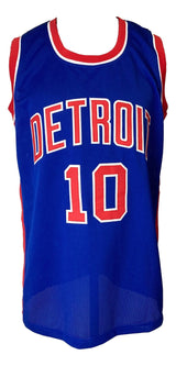 Dennis Rodman Detroit Signed Blue Basketball Jersey BAS