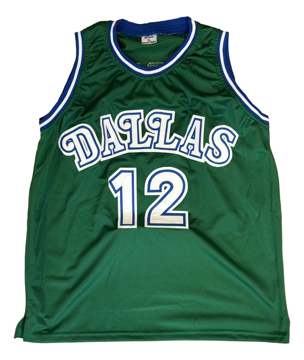 Derek Harper Dallas Signed Green Basketball Jersey #12 Retired Go Mavs BAS