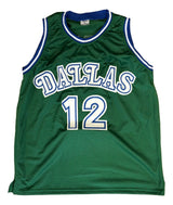 Derek Harper Dallas Signed Green Basketball Jersey #12 Retired Go Mavs BAS