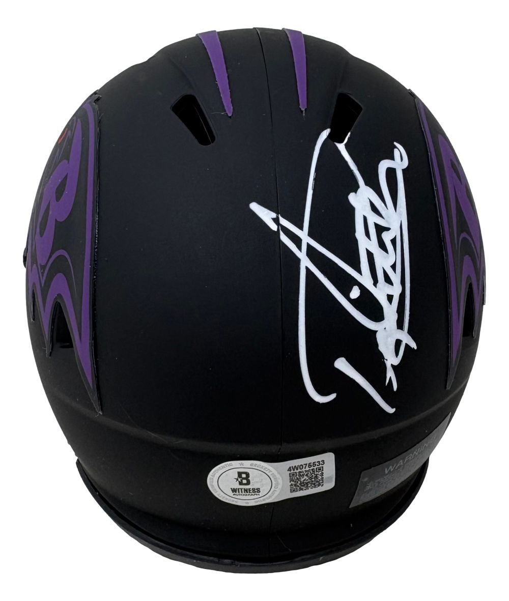 Derrick Henry Signed Baltimore Ravens Eclipse Mini Speed Helmet BAS