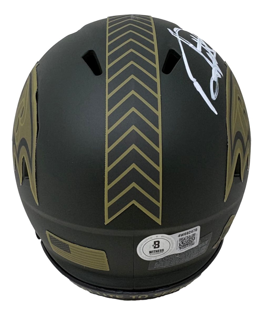 Derrick Henry Signed Baltimore Ravens Salute To Service Mini Speed Helmet BAS