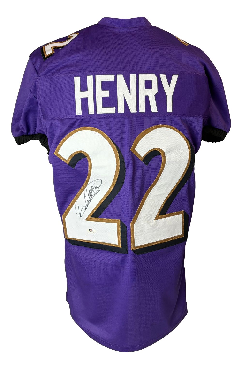 Derrick Henry Baltimore Signed Purple Pro-Cut Football Jersey PSA/DNA