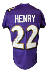 Derrick Henry Baltimore Signed Purple Pro-Cut Football Jersey PSA/DNA
