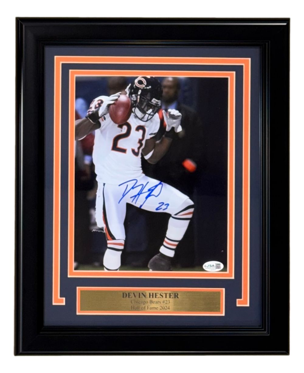 Devin Hester Signed Framed 8x10 Chicago Bears Photo JSA QR