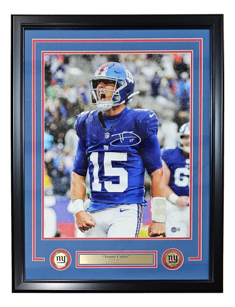 Tommy Devito Signed Framed 16x20 New York Giants Scream Photo BAS ITP - Sports Integrity
