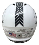 De'Von Achane Signed Dolphins FS Salute To Service Replica Speed Helmet BAS