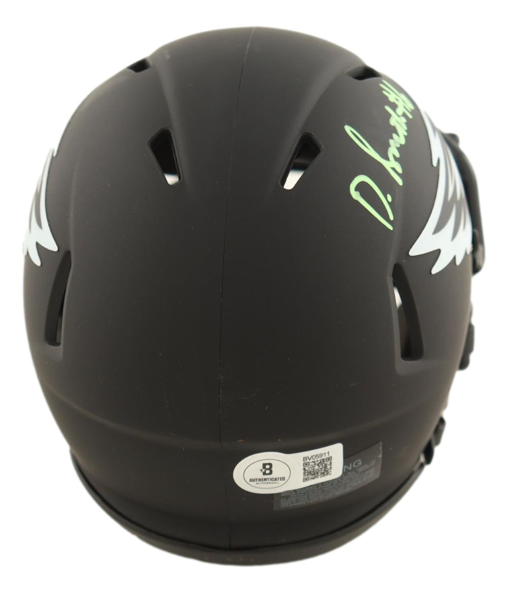Devonta Smith Signed Philadelphia Eagles Eclipse Mini Speed Helmet BAS