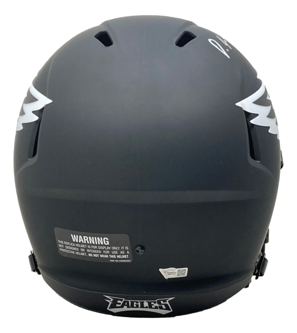 Devonta Smith Signed Eagles FS Eclipse Replica Helmet w/ Super Bowl 59 LIX Case