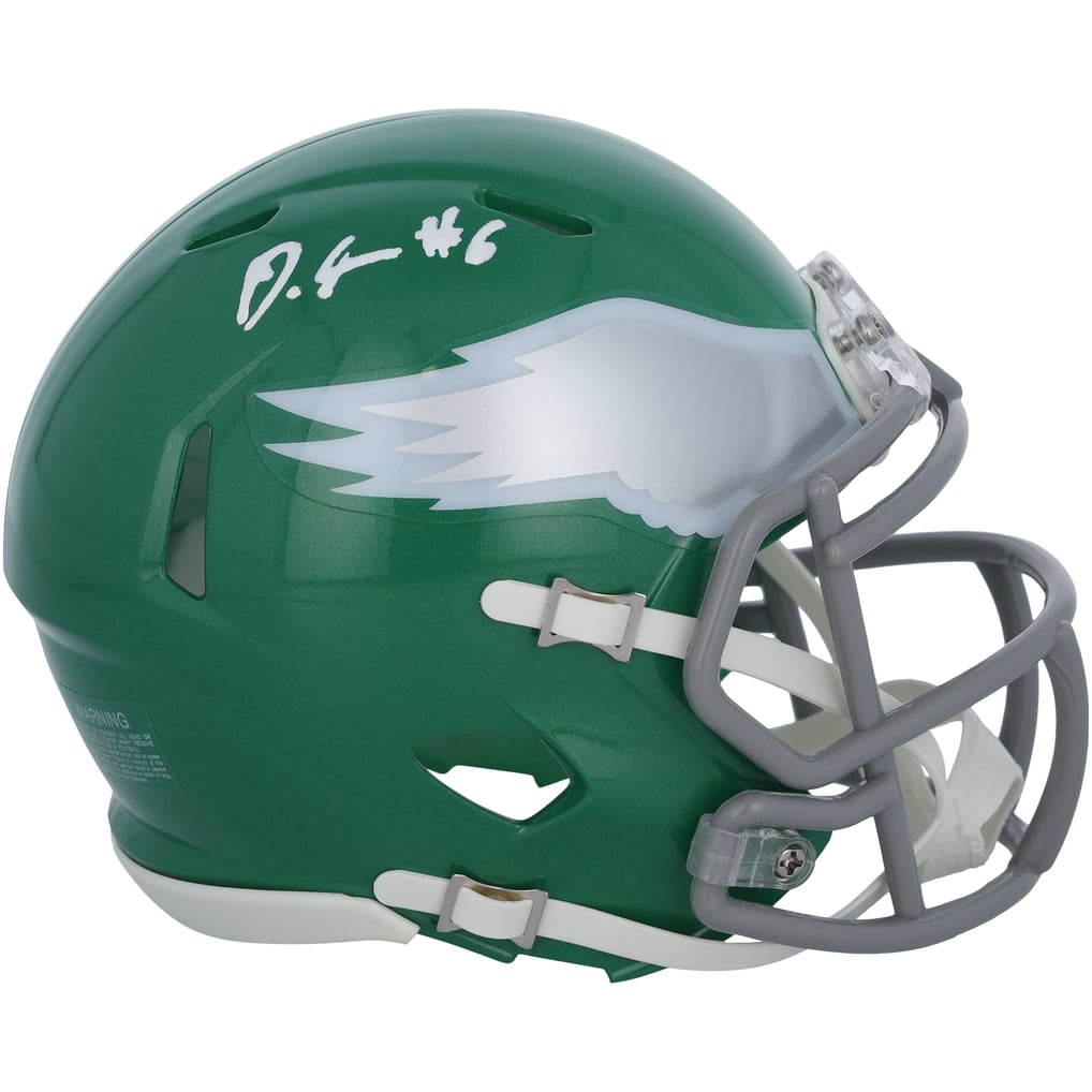 Devonta Smith Autographed Philadelphia Eagles Kelly Green 2023 Alternate Speed Mini Helmet Fanatics