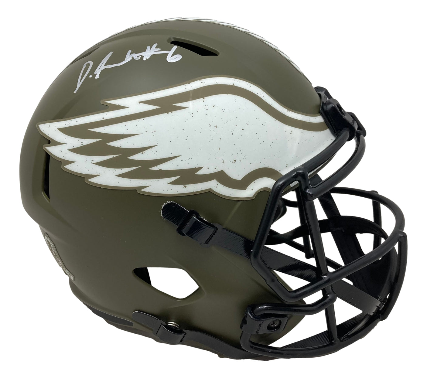Devonta Smith Signed Eagles FS Salute To Service Speed Replica Helmet Fanatics