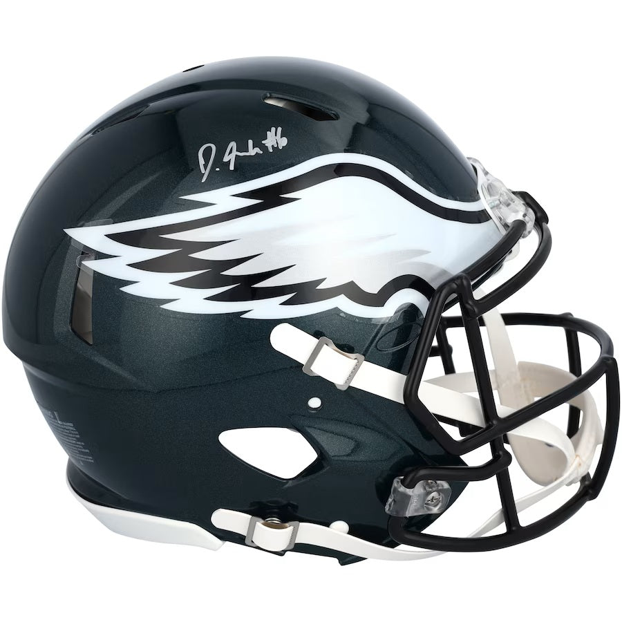 Devonta Smith Signed Eagles Super Bowl 59 FS Replica Speed Helmet Fanatics