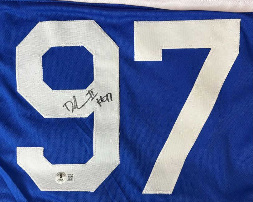 Dexter Lawrence New York Signed Throwback Red Pro-Cut Football Jersey BAS