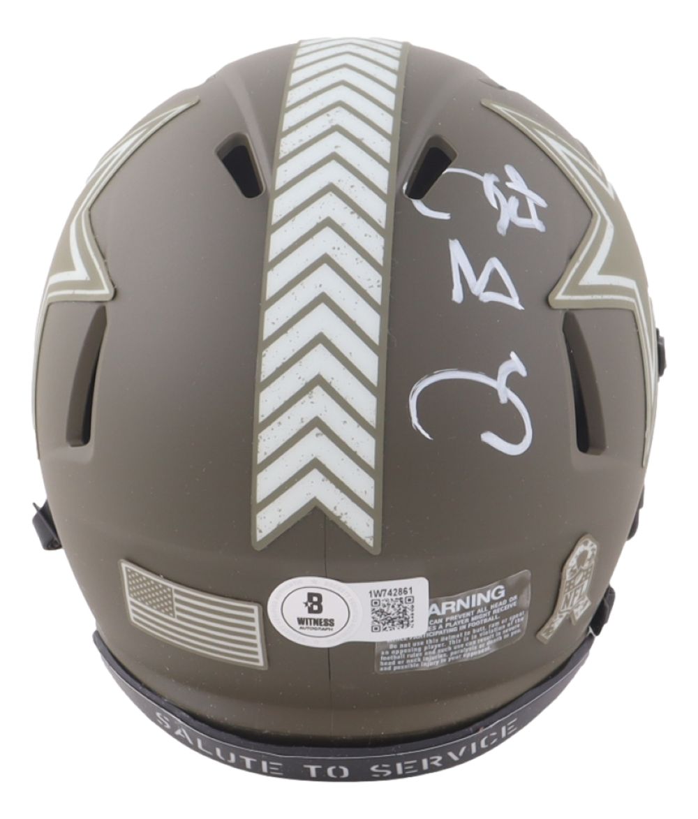 Dez Bryant Signed Dallas Cowboys Salute To Service Mini Speed Helmet 2 BAS