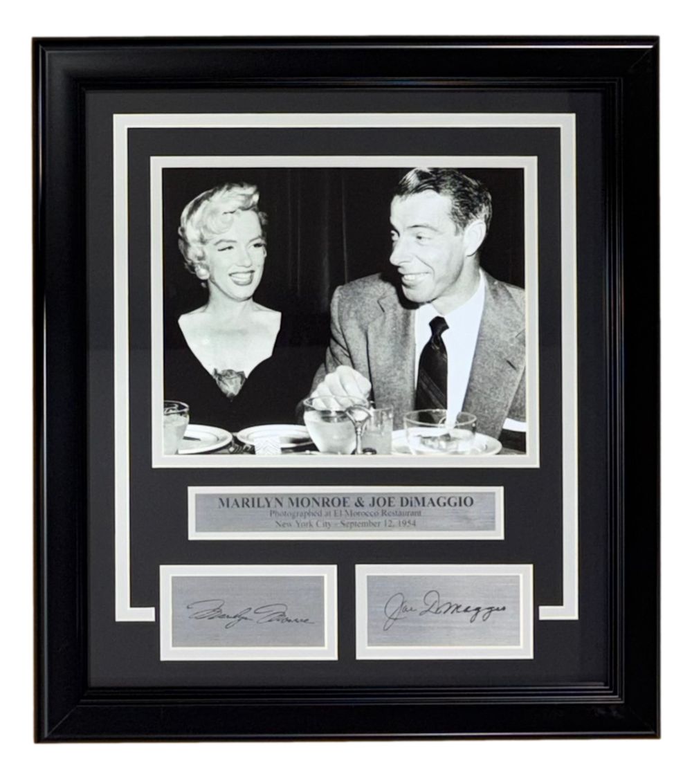 Joe DiMaggio Marilyn Monroe Framed 8x10 Photo w/ Laser Engraved Signatures
