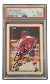 Dino Ciccarelli Signed 1990 Bowman #69 Washington Capitals Hockey Card PSA/DNA