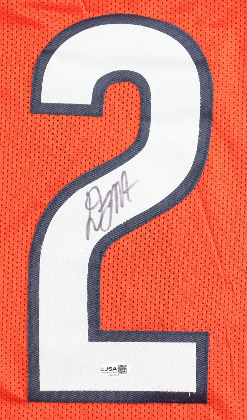DJ Moore Chicago Signed Orange Pro-Cut Football Jersey JSA QR Hologram
