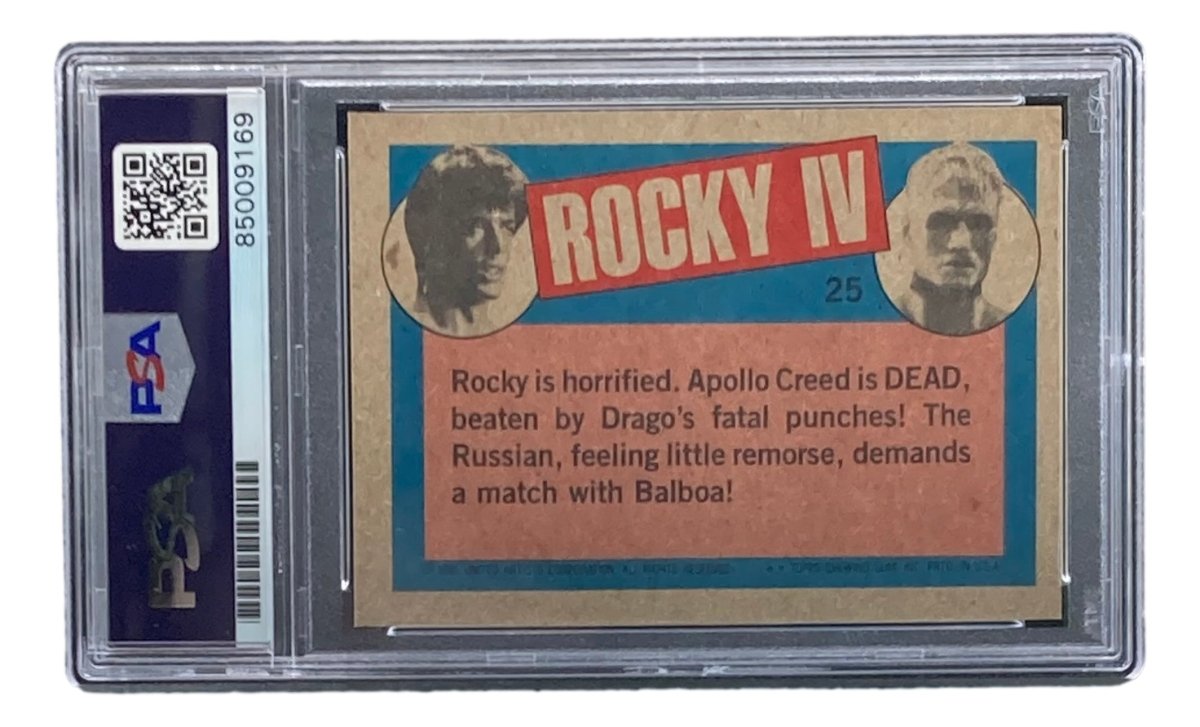 Dolph Lundgren Signed Ivan Drago 1985 Topps #25 Trading Card PSA/DNA Gem MT 10 - Sports Integrity
