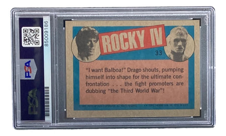 Dolph Lundgren Signed Ivan Drago 1985 Topps #33 Trading Card PSA/DNA Gem MT 10 - Sports Integrity