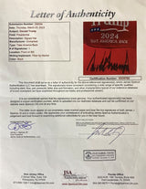 President Donald Trump Signed 2024 Take America Back Adjustable Hat JSA LOA